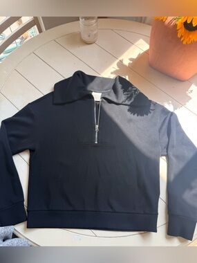 Varley Black Zip-Front Pullover Sweater